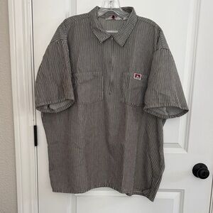 Ben Davis Black and White Striped Casual Shirt